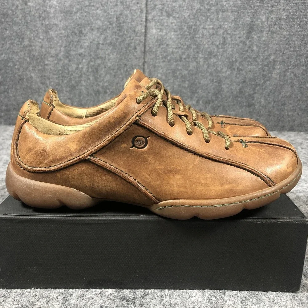 Born Shoes Womens‎ Size 7 38.5 Brown Leather Lace Up Comfort Sneakers Casual